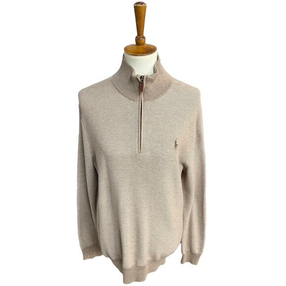 Blue Tag Polo Ralph Lauren Pima Cotton Quarter Zip Pullover Sweater Size Small - Picture 1 of 8